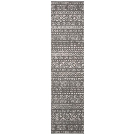 Safavieh 2 x 8 ft. Tulum Rectangle Power Loomed Area Rug Dark Grey & Ivory TUL263F-28